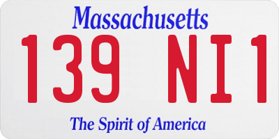 MA license plate 139NI1
