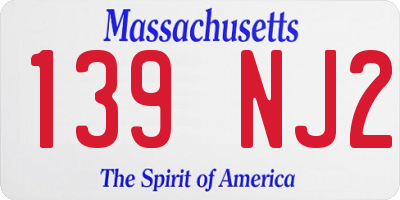 MA license plate 139NJ2