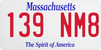 MA license plate 139NM8