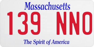 MA license plate 139NN0