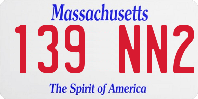 MA license plate 139NN2