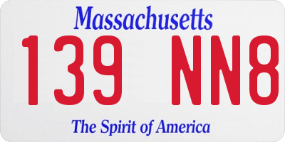 MA license plate 139NN8