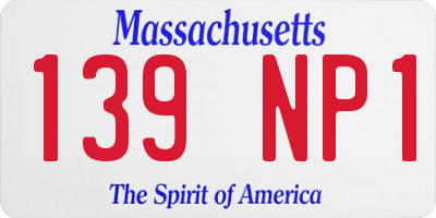 MA license plate 139NP1