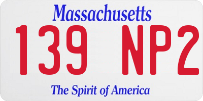 MA license plate 139NP2