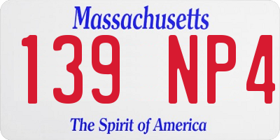 MA license plate 139NP4