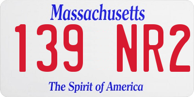 MA license plate 139NR2
