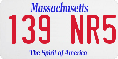 MA license plate 139NR5