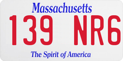 MA license plate 139NR6