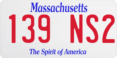 MA license plate 139NS2