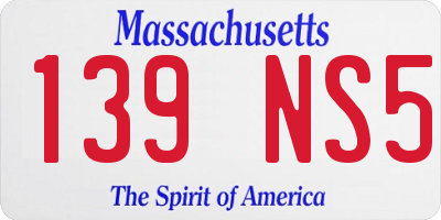MA license plate 139NS5