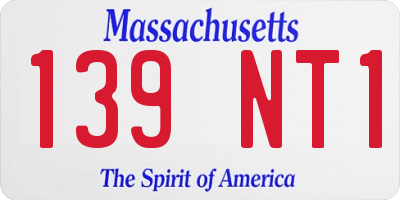 MA license plate 139NT1