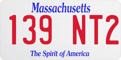 MA license plate 139NT2