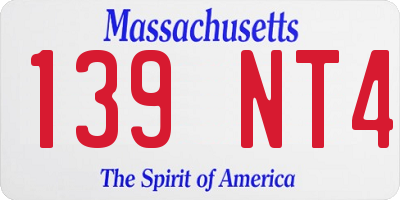 MA license plate 139NT4