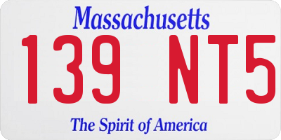 MA license plate 139NT5