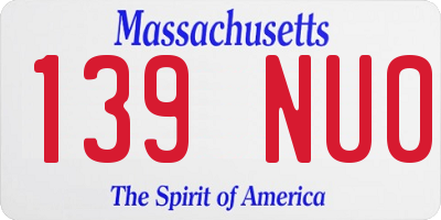 MA license plate 139NU0