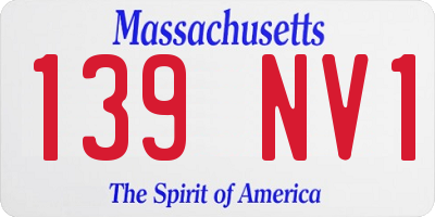 MA license plate 139NV1