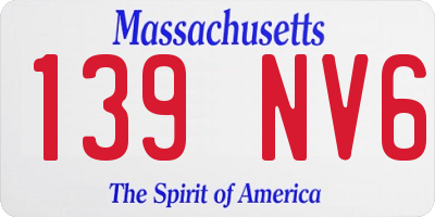 MA license plate 139NV6