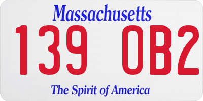 MA license plate 139OB2