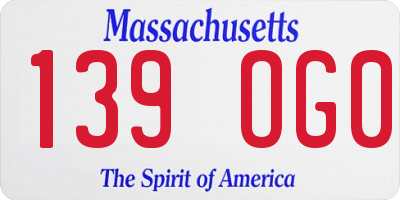 MA license plate 139OG0