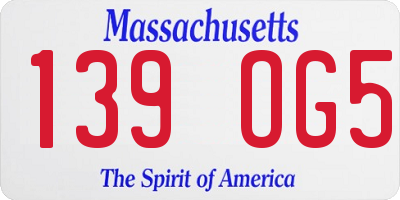 MA license plate 139OG5