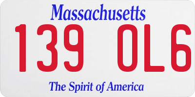 MA license plate 139OL6