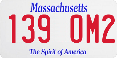 MA license plate 139OM2