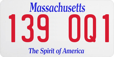 MA license plate 139OQ1