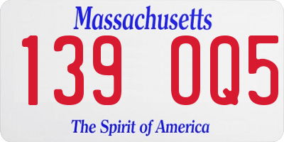 MA license plate 139OQ5