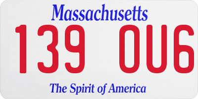 MA license plate 139OU6