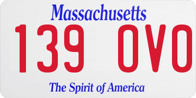 MA license plate 139OV0