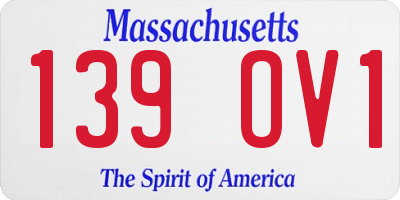 MA license plate 139OV1