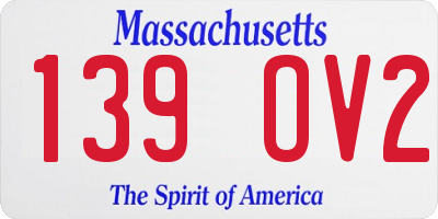 MA license plate 139OV2