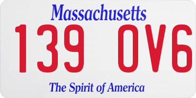 MA license plate 139OV6