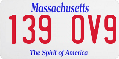 MA license plate 139OV9