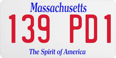 MA license plate 139PD1