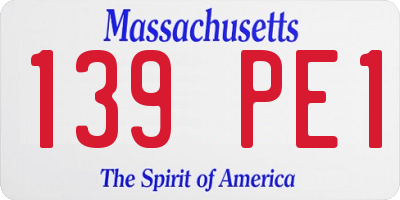 MA license plate 139PE1