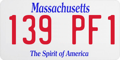 MA license plate 139PF1