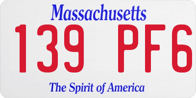 MA license plate 139PF6