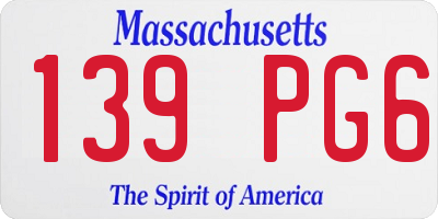 MA license plate 139PG6