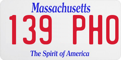 MA license plate 139PH0
