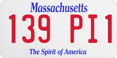 MA license plate 139PI1