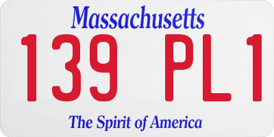MA license plate 139PL1