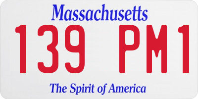 MA license plate 139PM1