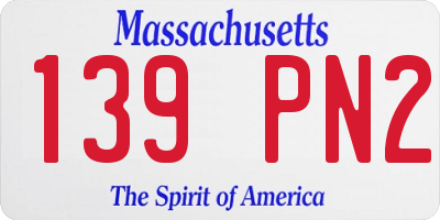 MA license plate 139PN2