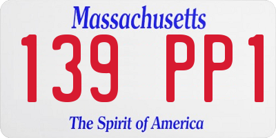 MA license plate 139PP1