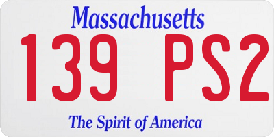 MA license plate 139PS2
