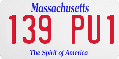 MA license plate 139PU1