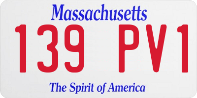 MA license plate 139PV1