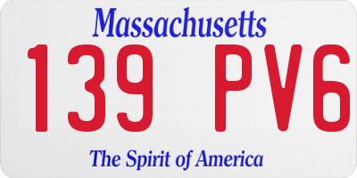 MA license plate 139PV6