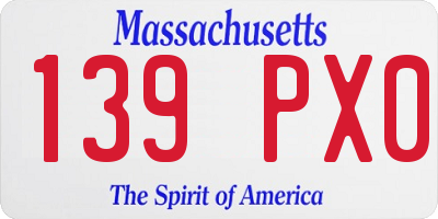 MA license plate 139PX0